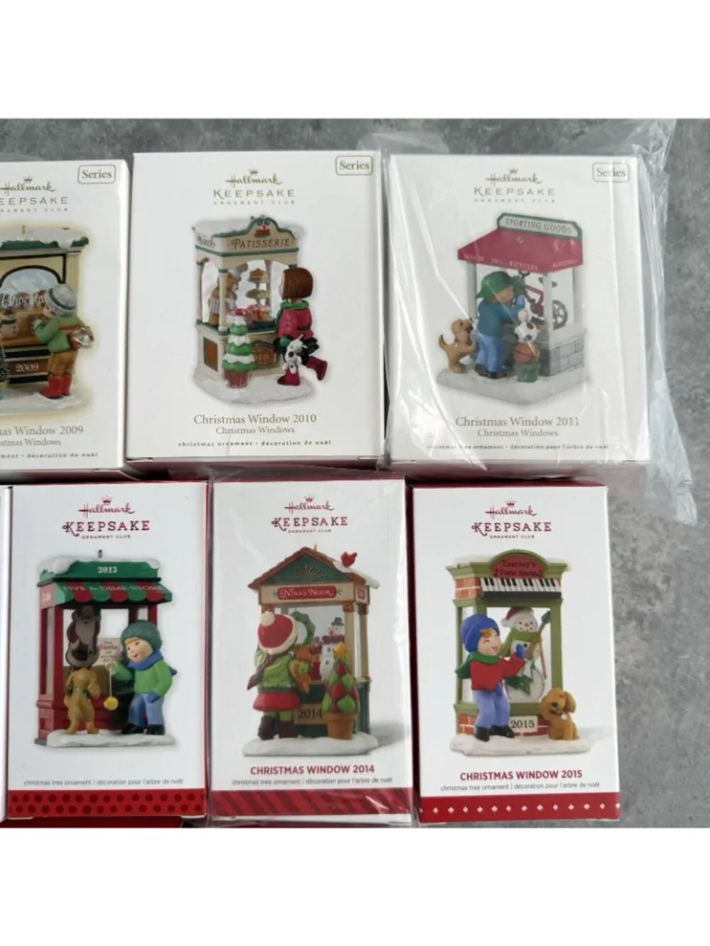 Lot of 10 Hallmark CHRISTMAS WINDOWS Series 2008-2015, 2017 & 2022 Ornaments